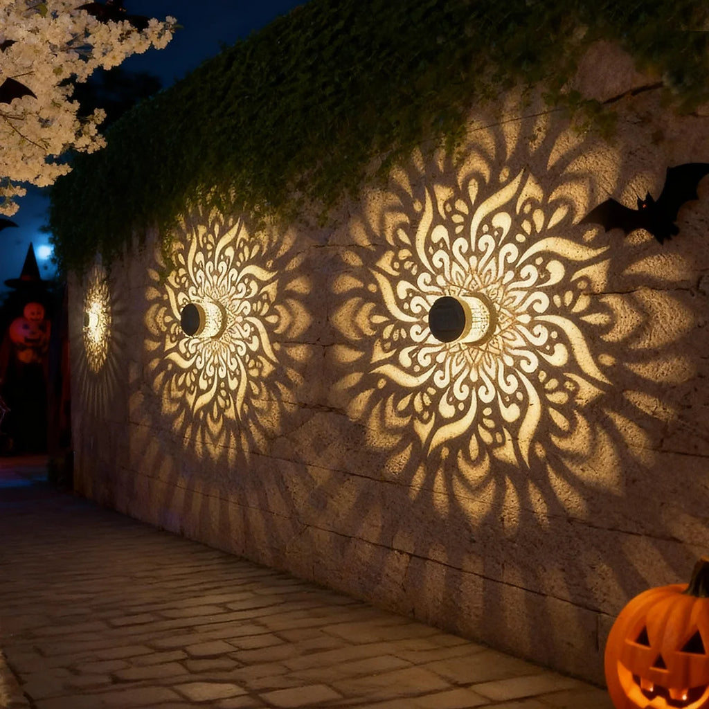Solar-Powered Datura Lantern Light Wall Lamp Outdoor 