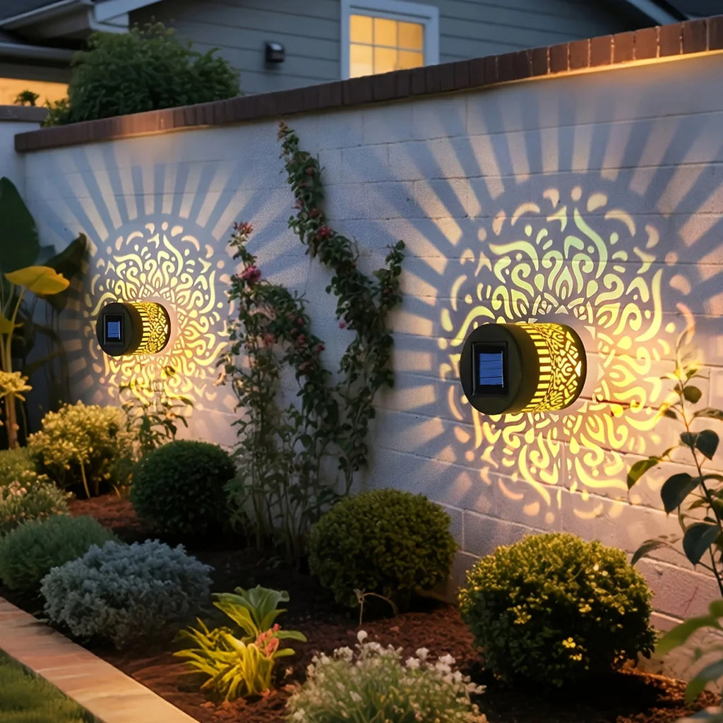 Solar-Powered Datura Lantern Light Wall Lamp Outdoor 