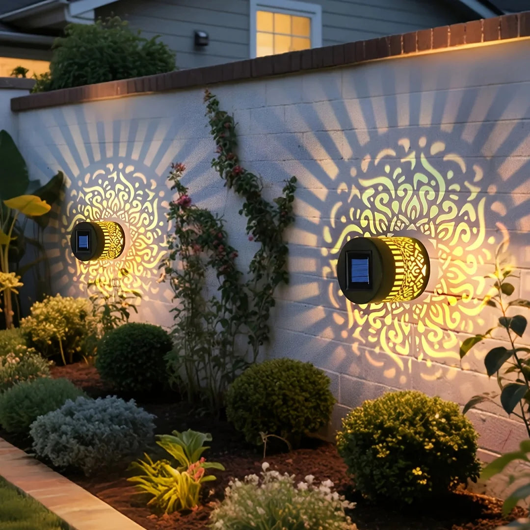 Solar-Powered Datura Lantern Light Wall Lamp Outdoor 