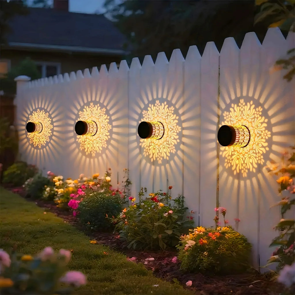 Solar-Powered Datura Lantern Light Wall Lamp Outdoor 