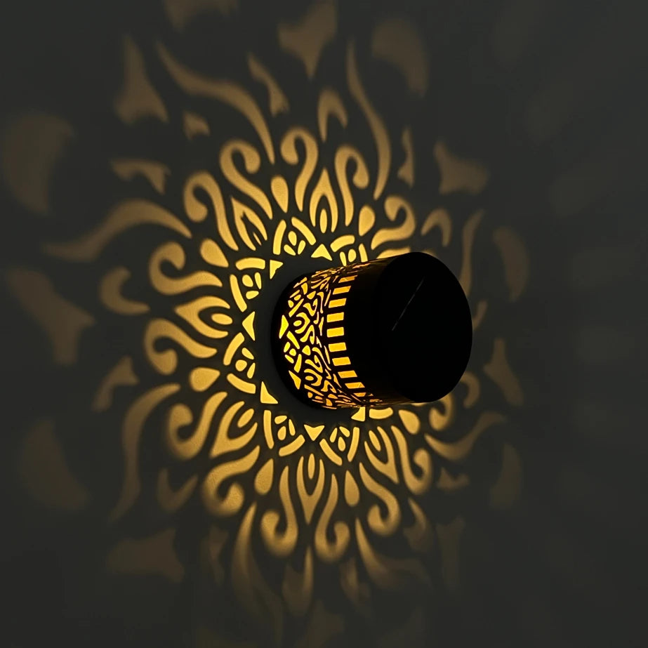 Solar-Powered Datura Lantern Light Wall Lamp Outdoor 