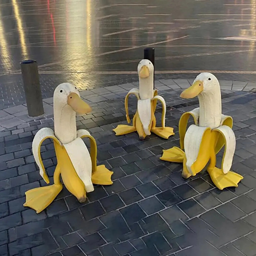 Banana Duck Garden Sculpture 