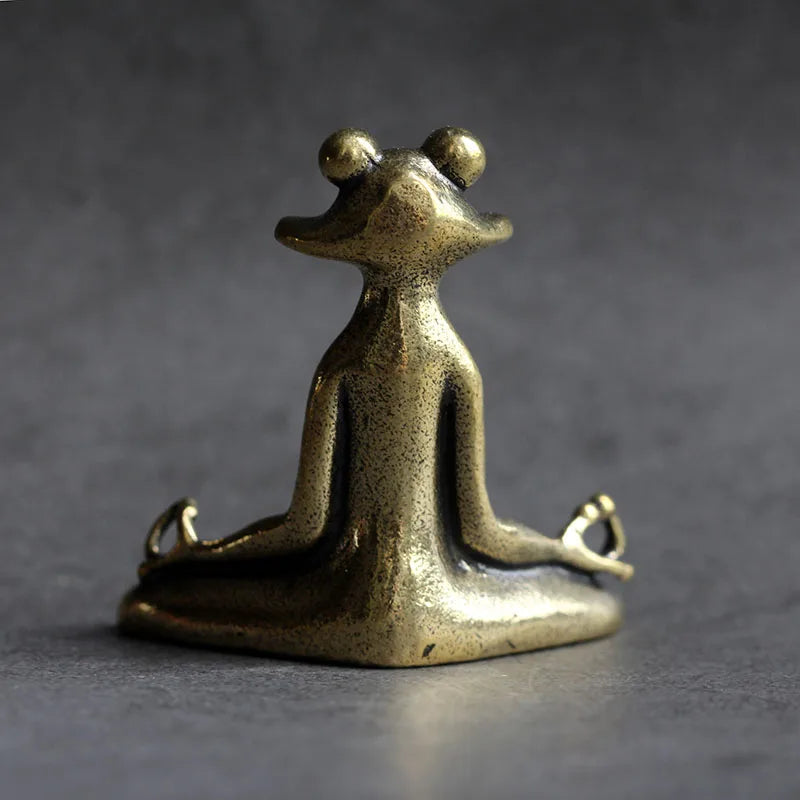 Antique Meditation Zen Frog Statue 