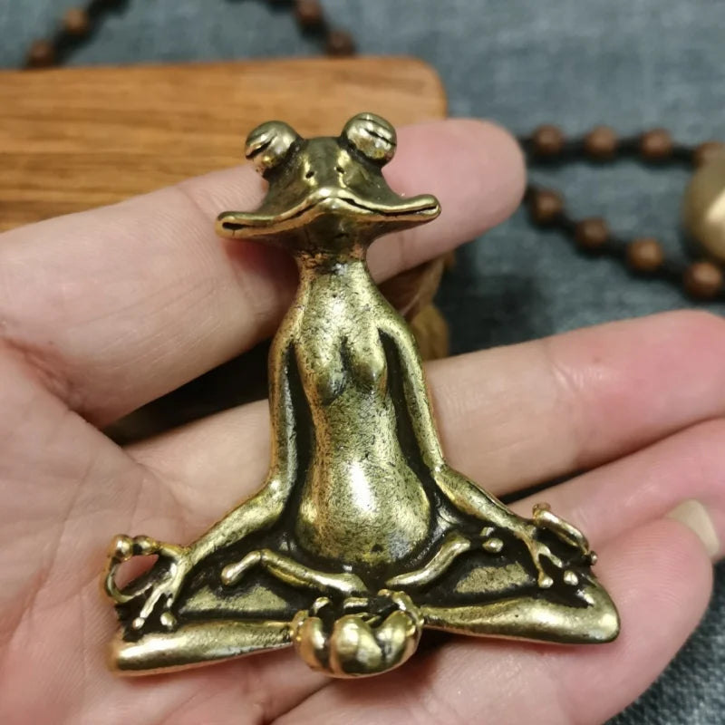 Antique Meditation Zen Frog Statue 