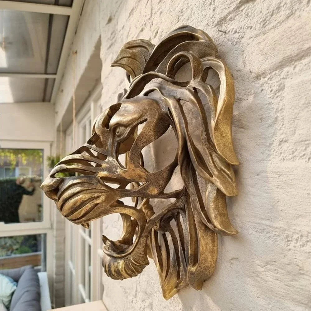 Lion Head Wall Mounted Art 