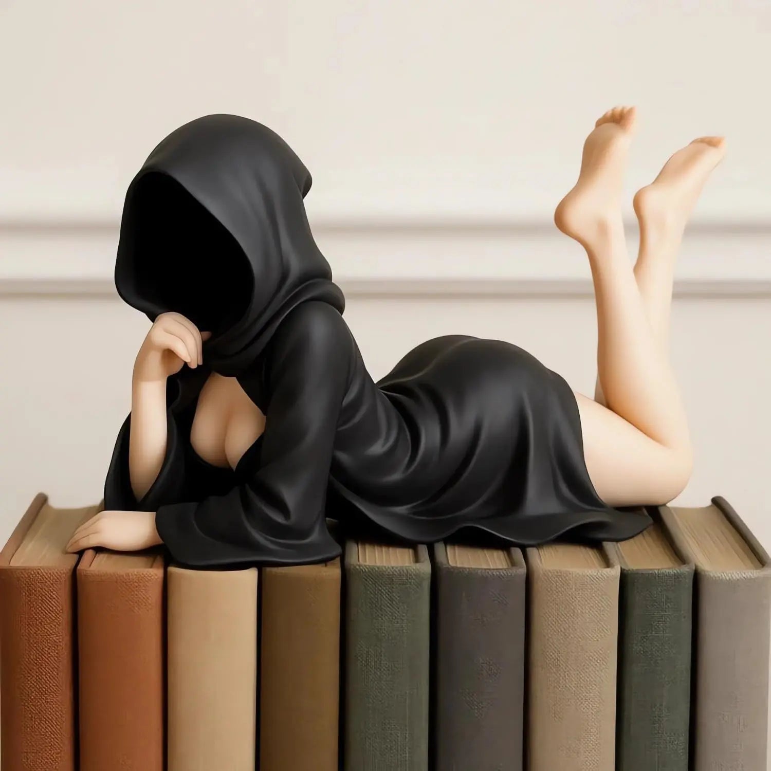 Mysterious Statue Gothic Black Robe Figure