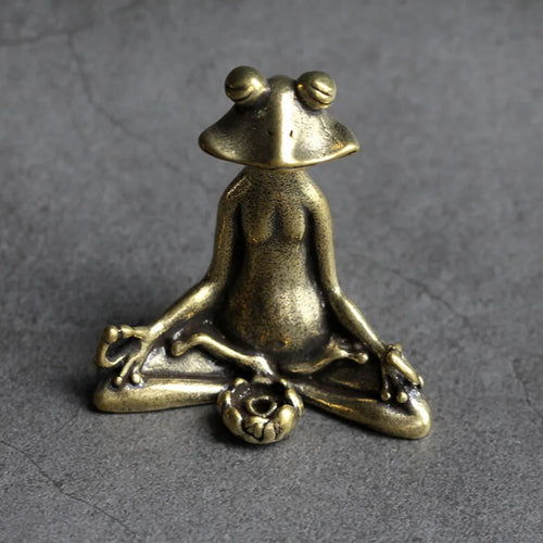 Antique Meditation Zen Frog Statue 