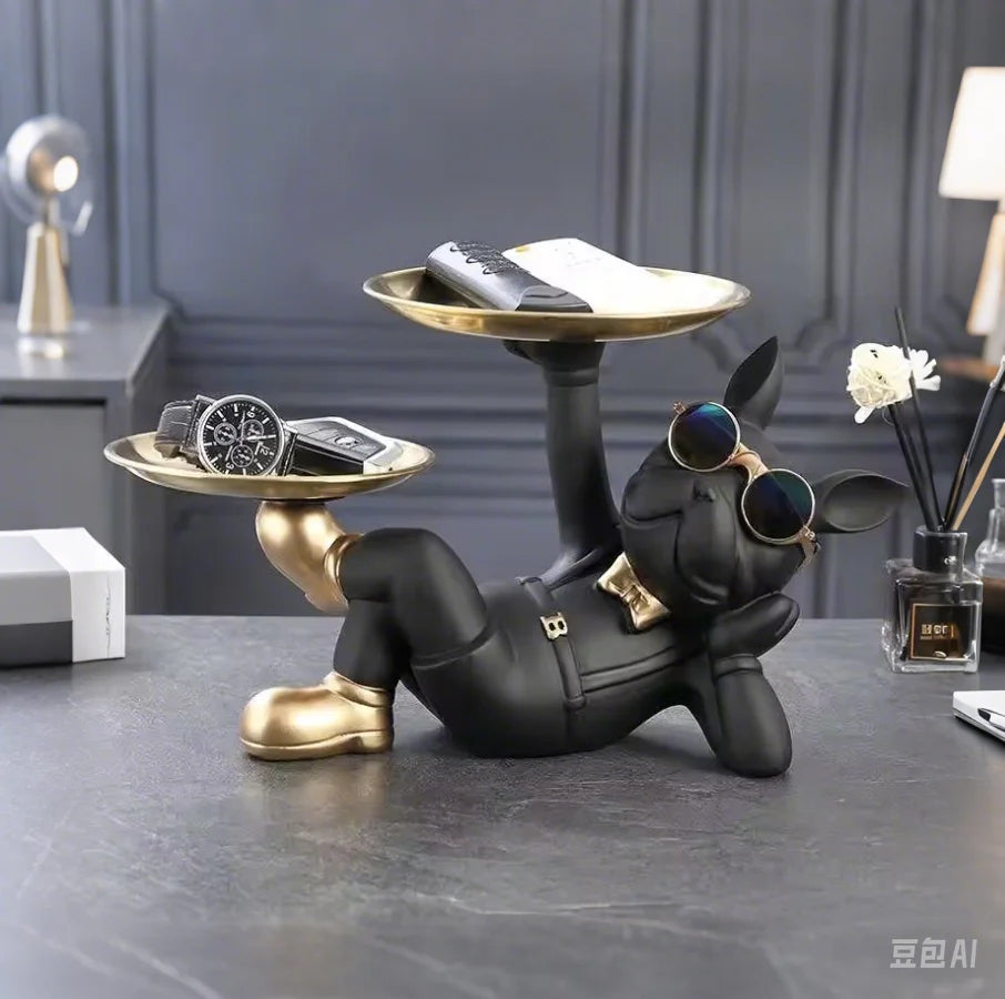Dog Statue Organizer Decor 