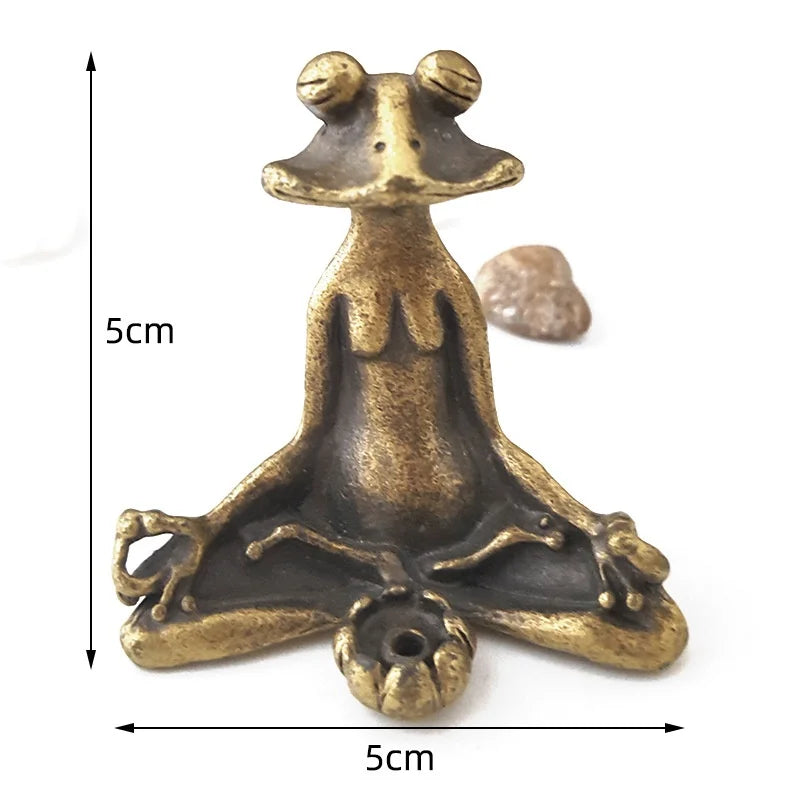 Antique Meditation Zen Frog Statue 