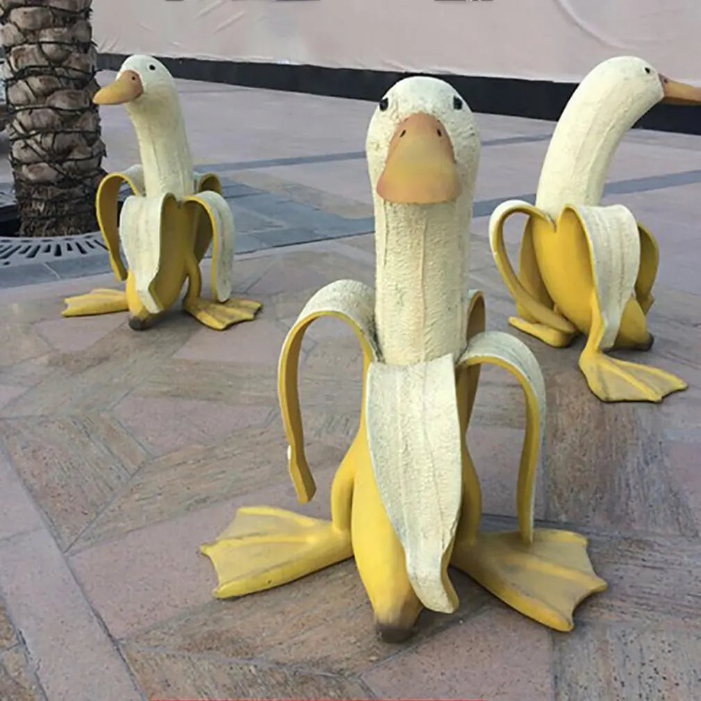 Banana Duck Garden Sculpture 